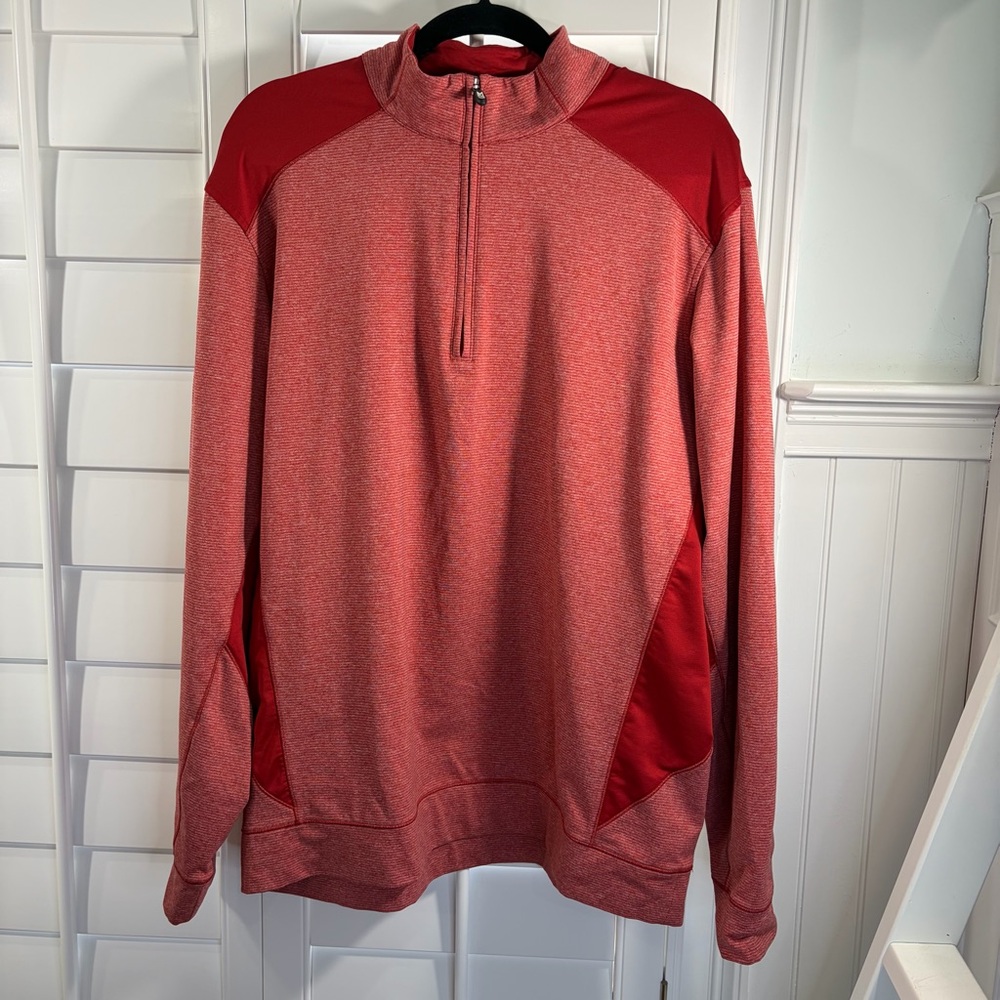 Cutter & Buck Red Colorblock DryTec Quarter-zip Pullover